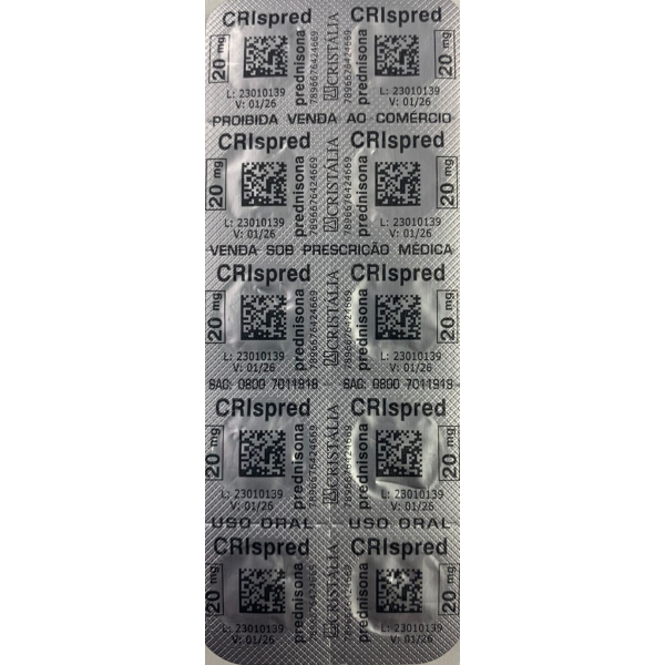 PREDNISOLONA- CRISPRED 20MG 10 COMPRIMIDOS
